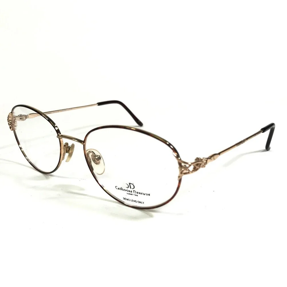 Catherine Deneuve CD-099 DA/YG Eyeglasses Frames Gold Round Wire Rim 52-18-138